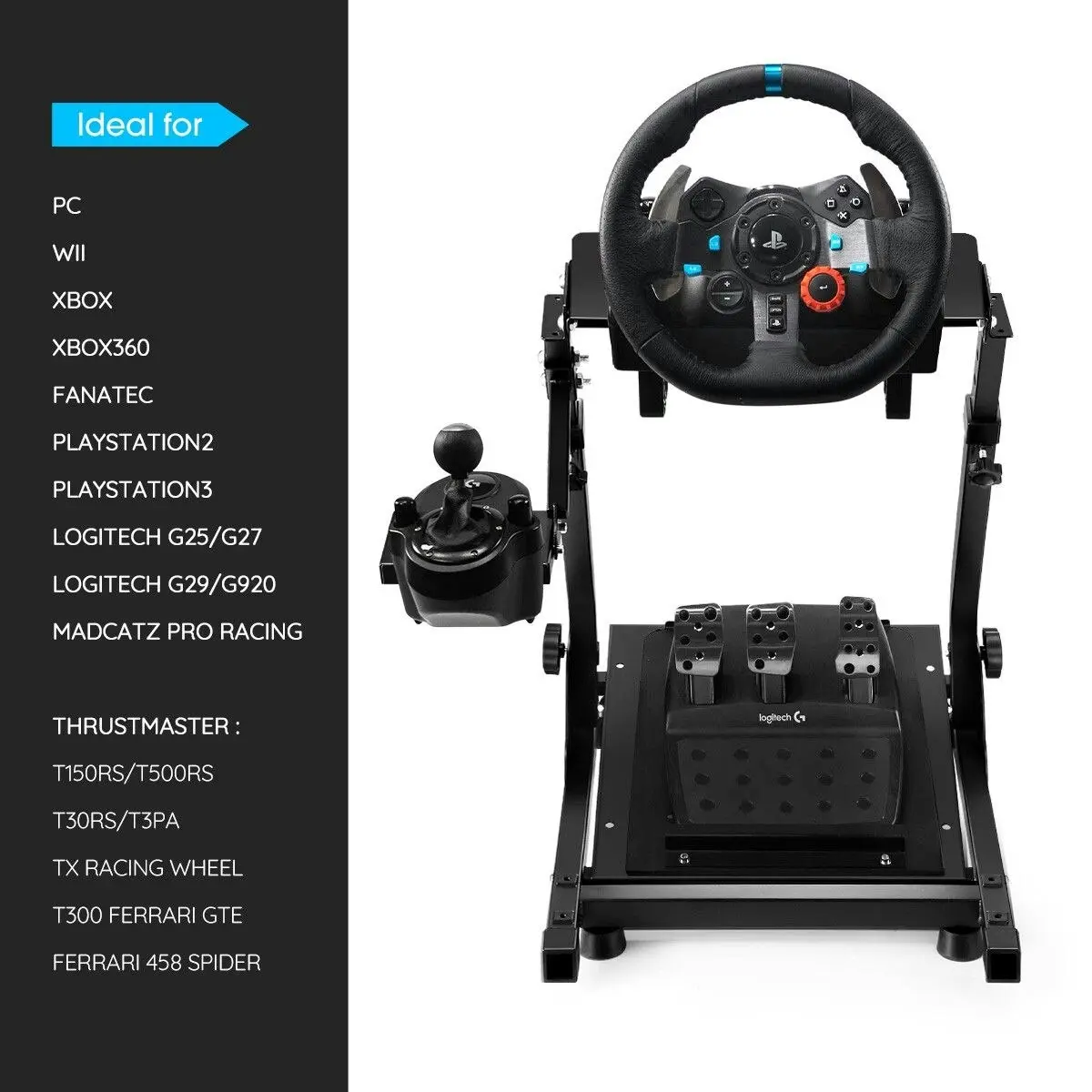 Ausway Adjustable Gaming Racing Simulator Steering Wheel Stand for Logitech G25 G920 PS2 PS3 Xbox