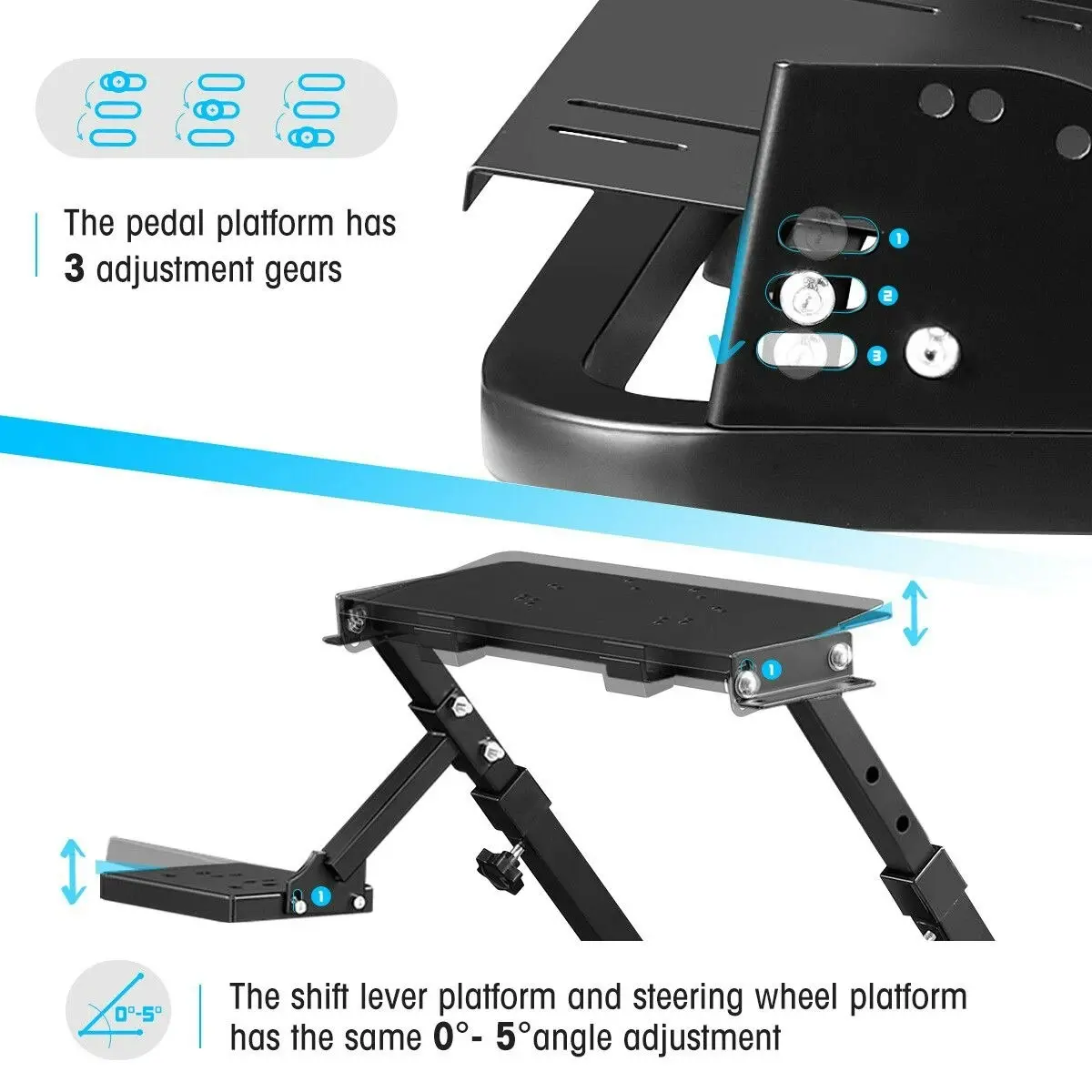 Ausway Adjustable Gaming Racing Simulator Steering Wheel Stand for Logitech G25 G920 PS2 PS3 Xbox