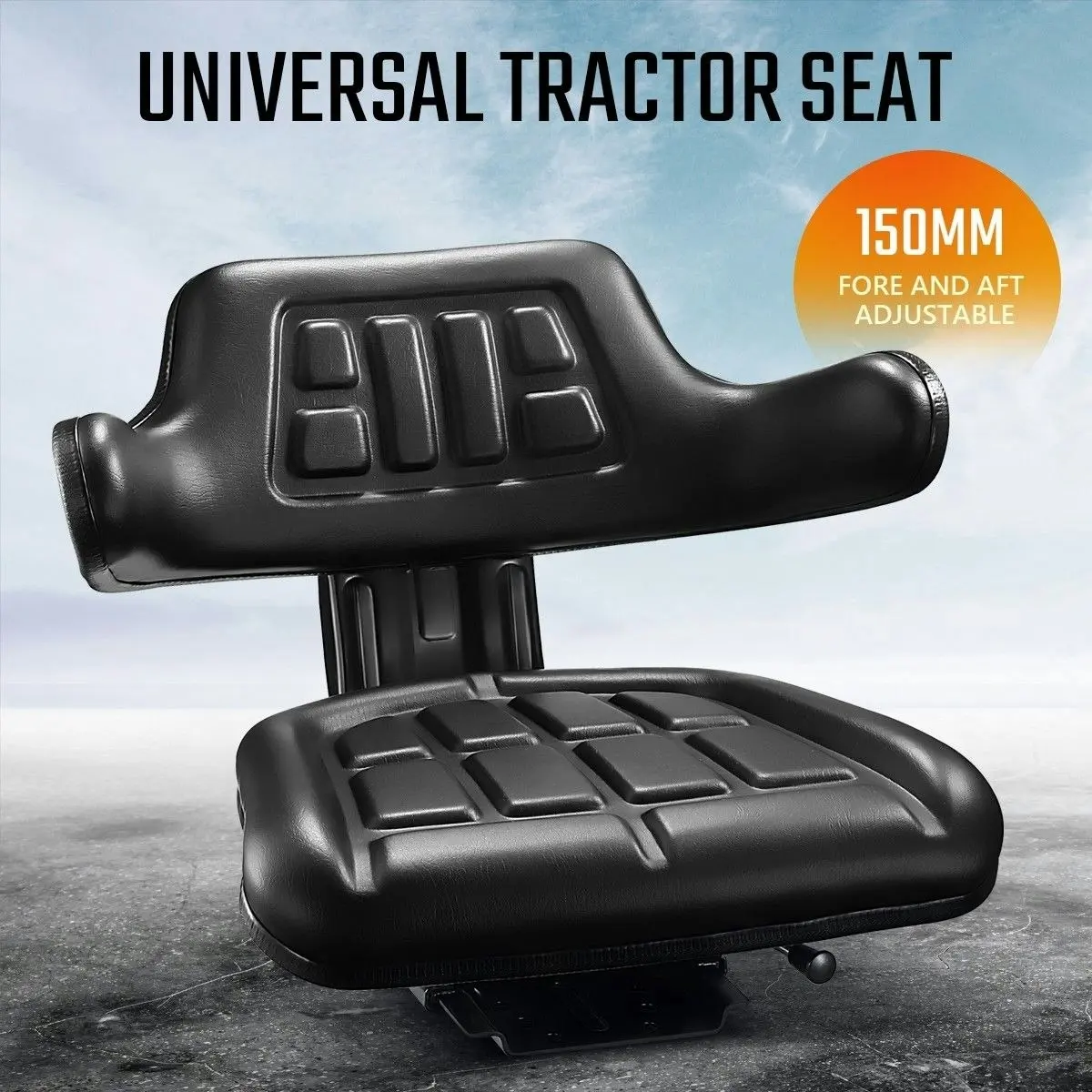 Ausway Black PU Leather Tractor Seat Excavator Forklift Truck Seat Universal Chair