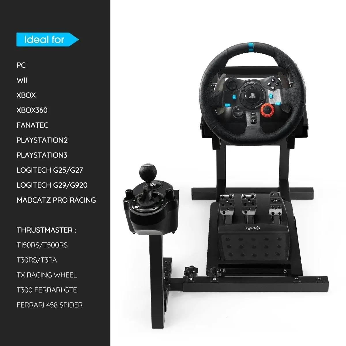 Ausway Adjustable Gaming Racing Simulator Steering Wheel Stand for PS2 PS3 Xbox Logitech G25