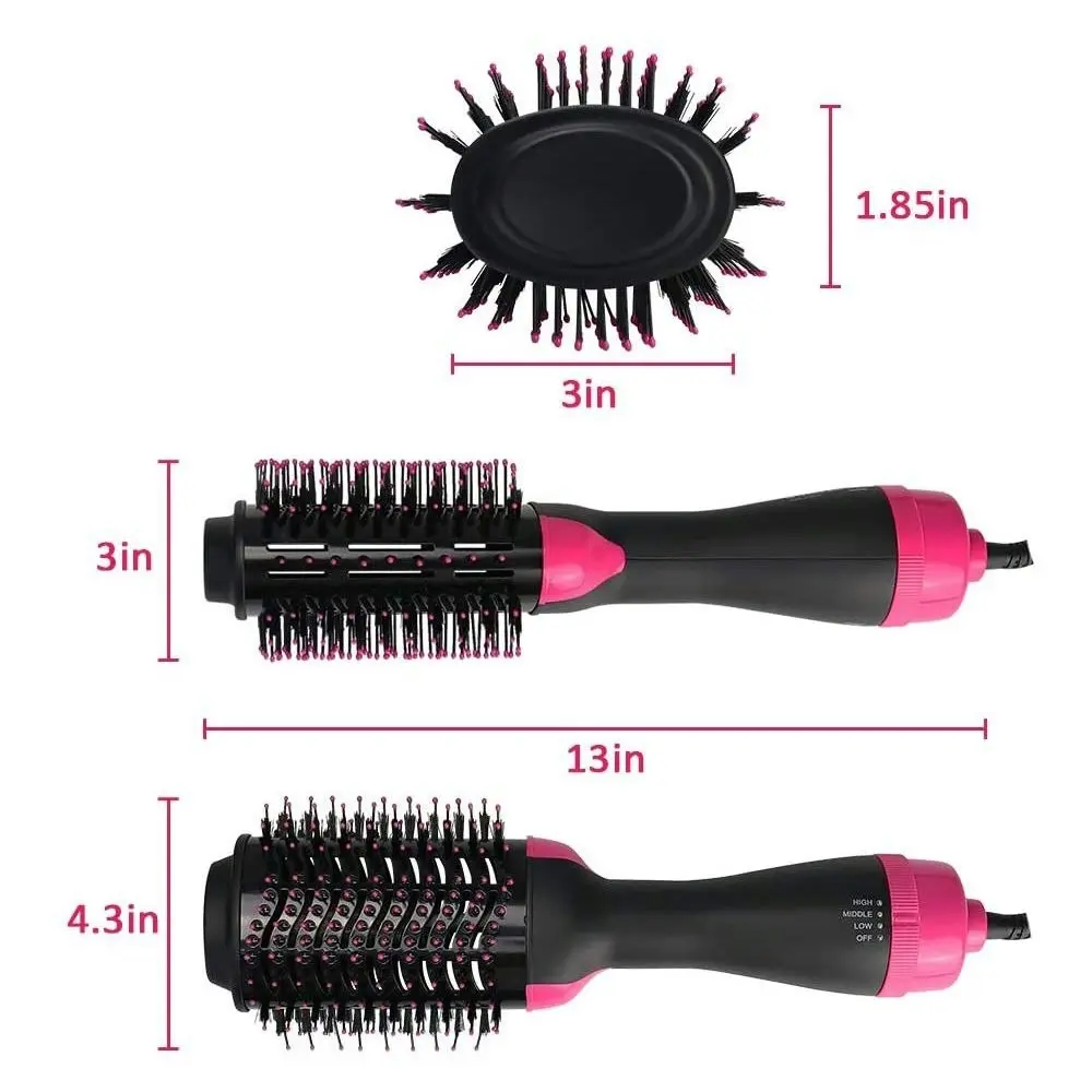 Ausway One-Step Hair Dryer and Volumizer Hot Air Brush, Pink