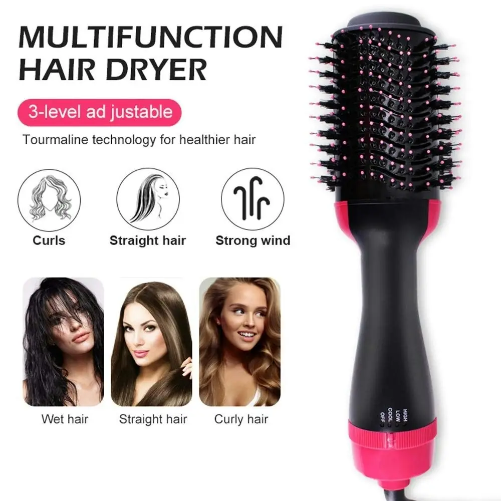 Ausway One-Step Hair Dryer and Volumizer Hot Air Brush, Pink