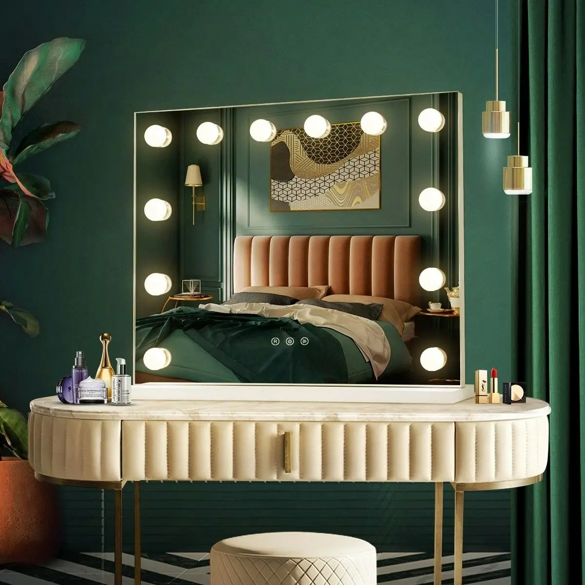 Maxkon Makeup Mirror 12 LED Lights Vanity Mirror Adjustable Brightness  Hollywood Style