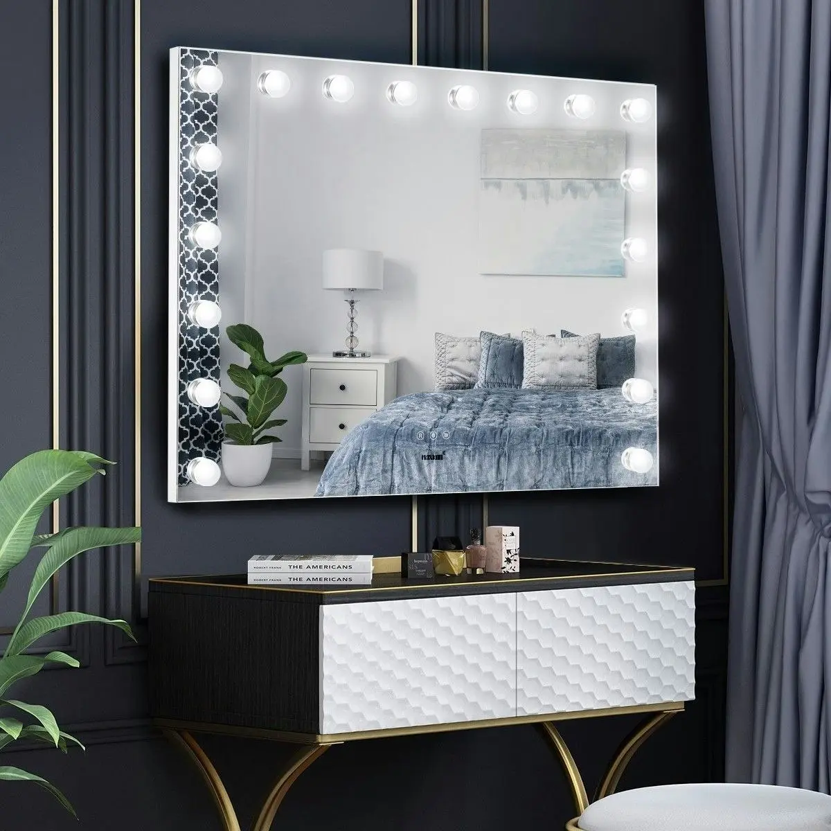 Maxkon Makeup Mirror Hollywood Vanity Mirror  18 LED Lighted Mirror with Adjustable Brightness