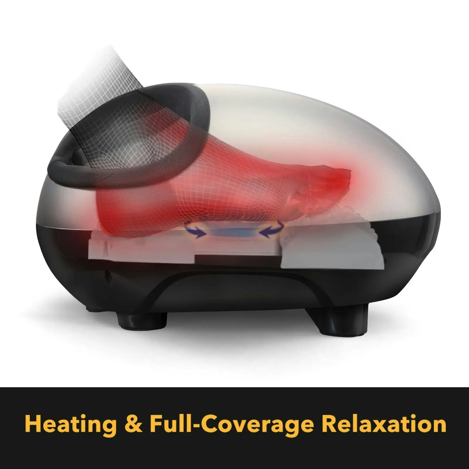 HOMASA  Foot Massager Machine Spa Reflexology with Heat Shiatsu Deep Kneading 3 Modes Feet Massage Gift for Home Office