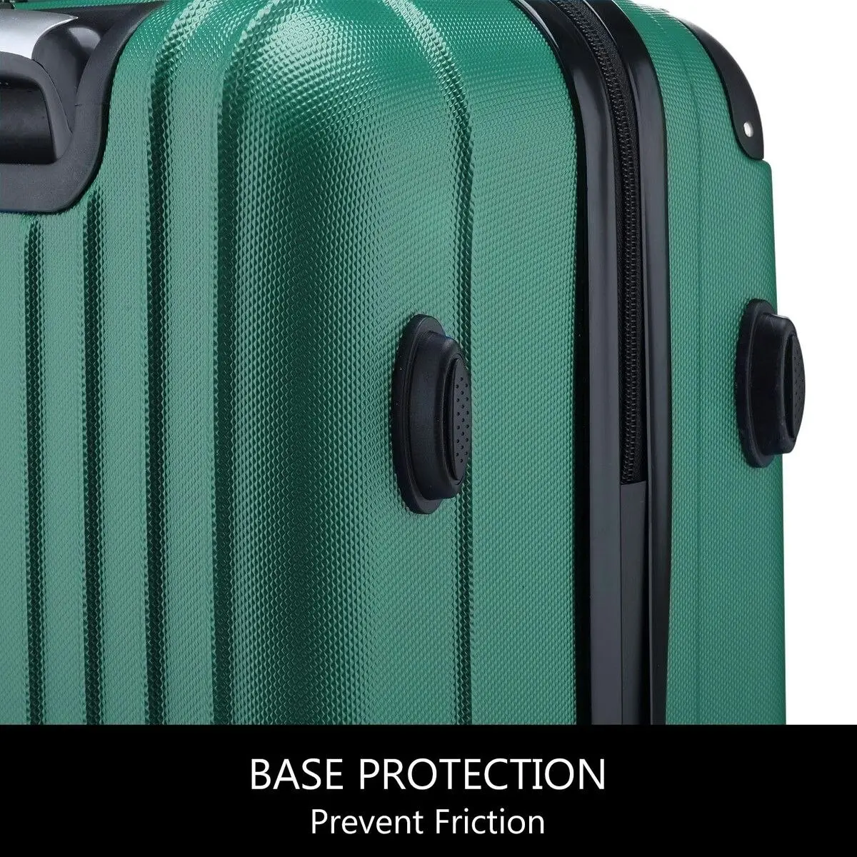 Buon Viaggio 2 Piece Luggage Set Carry On Travel Suitcases Cabin Hard Shell Case Bags Lightweight Rolling Trolley with Wheels TSA Lock Green