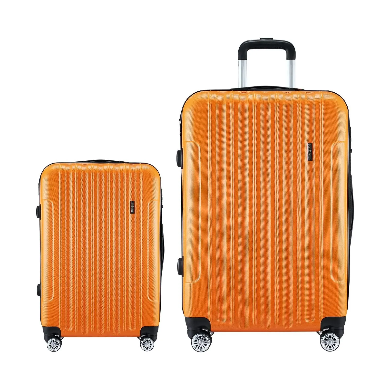 Buon Viaggio 2 PCS Luggage Set Travel Suitcases Hard Carry On Rolling Trolley Lightweight with TSA Lock Orange