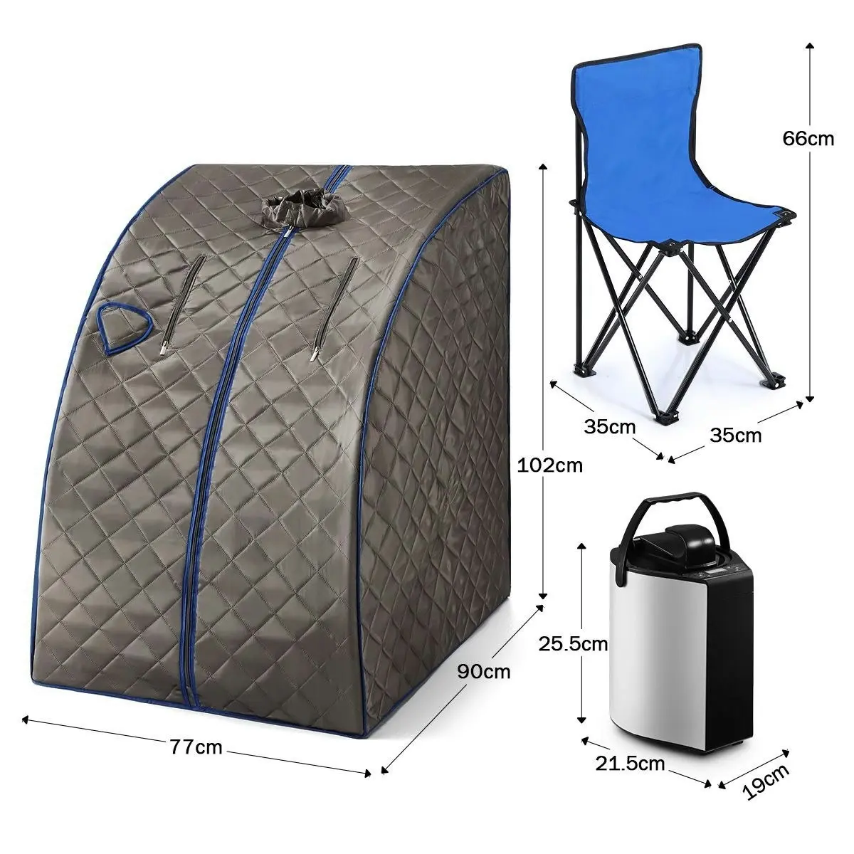 Maxkon Portable Steam Sauna Therapeutic Home Sauna Spa Kit with Steam Pot, Portable Chair & Remote Control