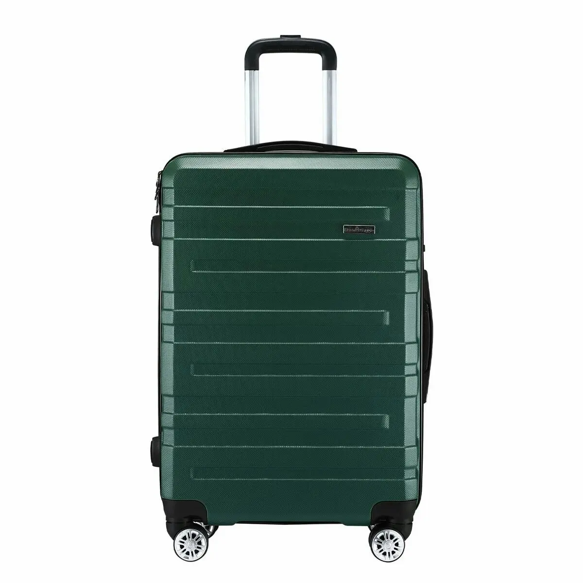 Buon Viaggio Carry On Luggage Suitcase Traveller Bag Travel Hard Shell Case Lightweight with Wheels Checked Travelling Rolling Trolley TSA Lock Green