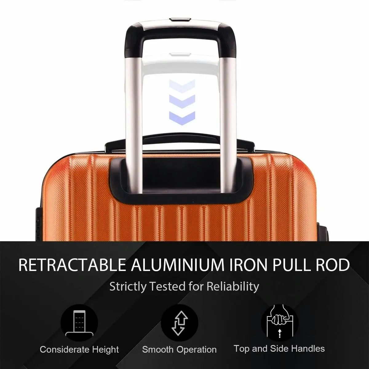 Buon Viaggio Carry On Luggage Suitcase Travel Travaller Bag Hard Shell Case Lightweight Travelling with Wheels Checked Rolling Trolley TSA Lock Orange