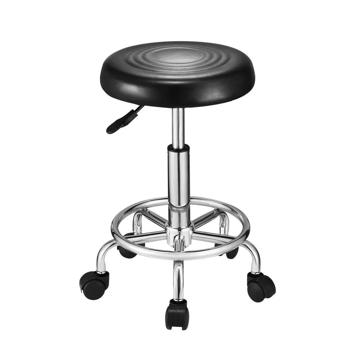 Ausway Salon Chair Barber Stool Hairdressing Beauty Clinic Height Adjustable Rotatable Round PU Black