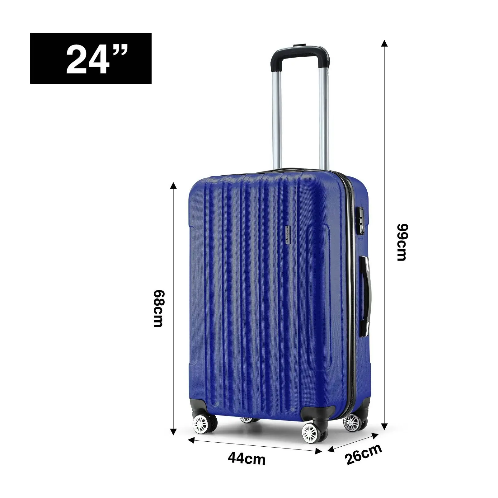 Buon Viaggio 3PCS Luggage Set Hard Travel Suitcases Carry On Lightweight Trolley with TSA Lock 2 Covers Royal Blue