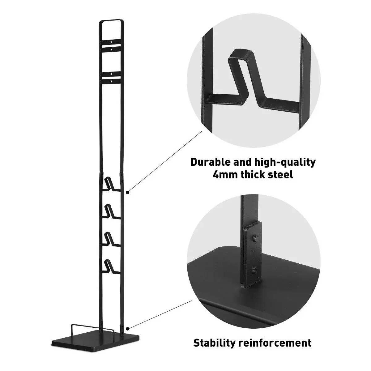 Ausway Dyson Vacuum Stand Rack Cleaner Accessories Holder Free Standing V6 V7 V8 V10 V11 V12 V15 Black