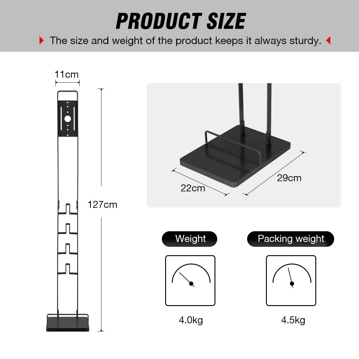 Ausway Freestanding Dyson Cordless Vacuum Cleaner Metal Stand Rack Hook V6 V7 V8 V10 V11 V12 V15 Black