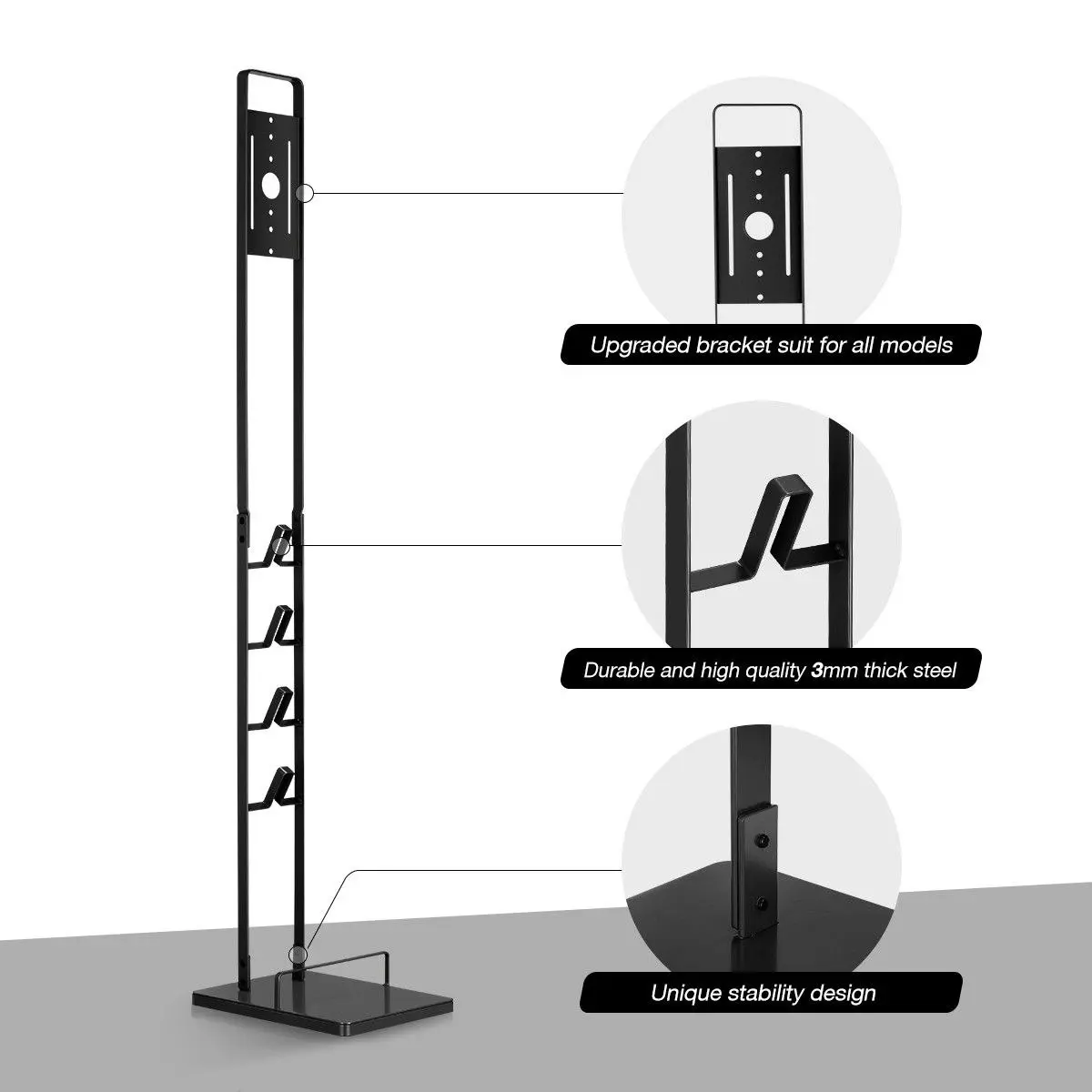 Ausway Freestanding Dyson Cordless Vacuum Cleaner Metal Stand Rack Hook V6 V7 V8 V10 V11 V12 V15 Black