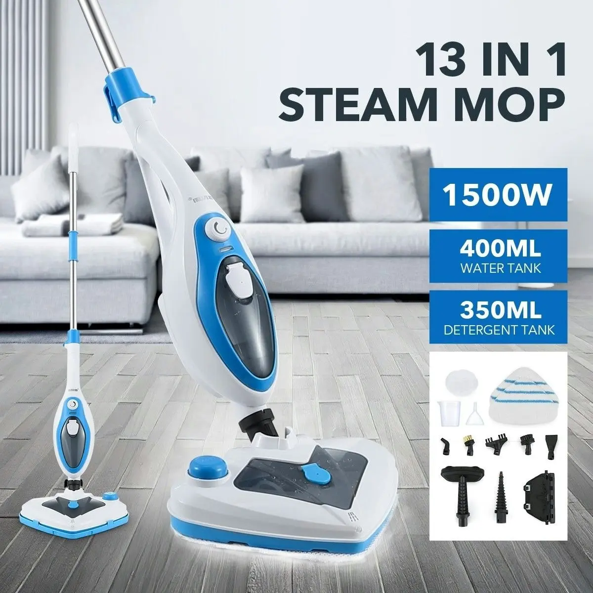 Maxkon  13 in 1 Steam Mop Cleaner 1500W Handheld Steamer Multiple Function Floor Carpet