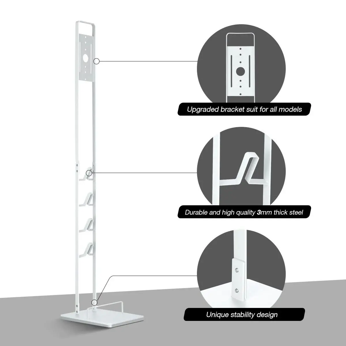 Ausway Freestanding Dyson Cordless Vacuum Cleaner Metal Stand Rack Hook V6 V7 V8 V10 V11 V12 V15 White