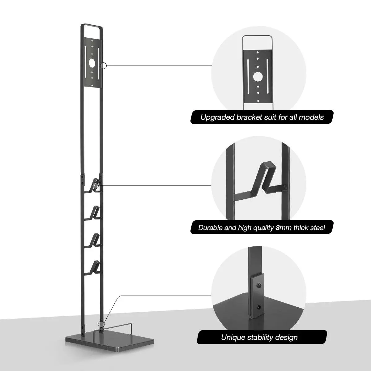 Ausway Freestanding Dyson Cordless Vacuum Cleaner Metal Stand Rack Hook V6 V7 V8 V10 V11 V12 V15 Grey