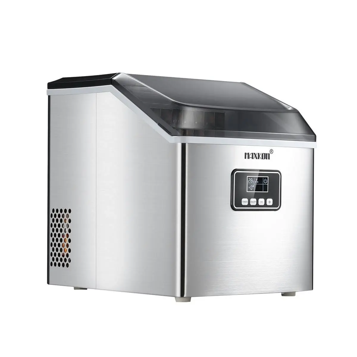 Maxkon  17 Kg Home Ice Maker Machine Stainless Steel Countertop Appliance-Silver