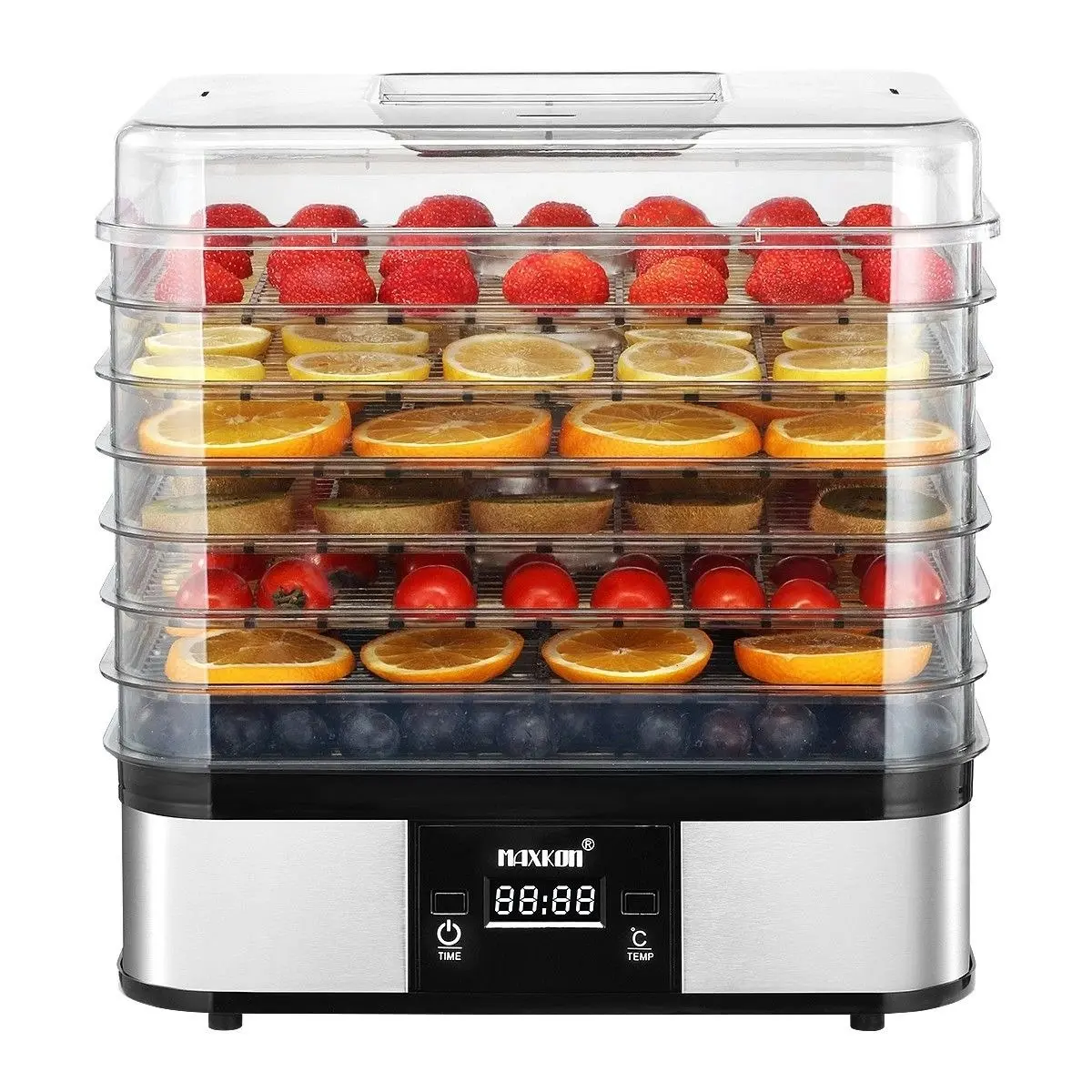 Maxkon Digital Food Dehydrator Fruit Meat Vegetable Dryer Beef Jerky Maker with 7 Trays