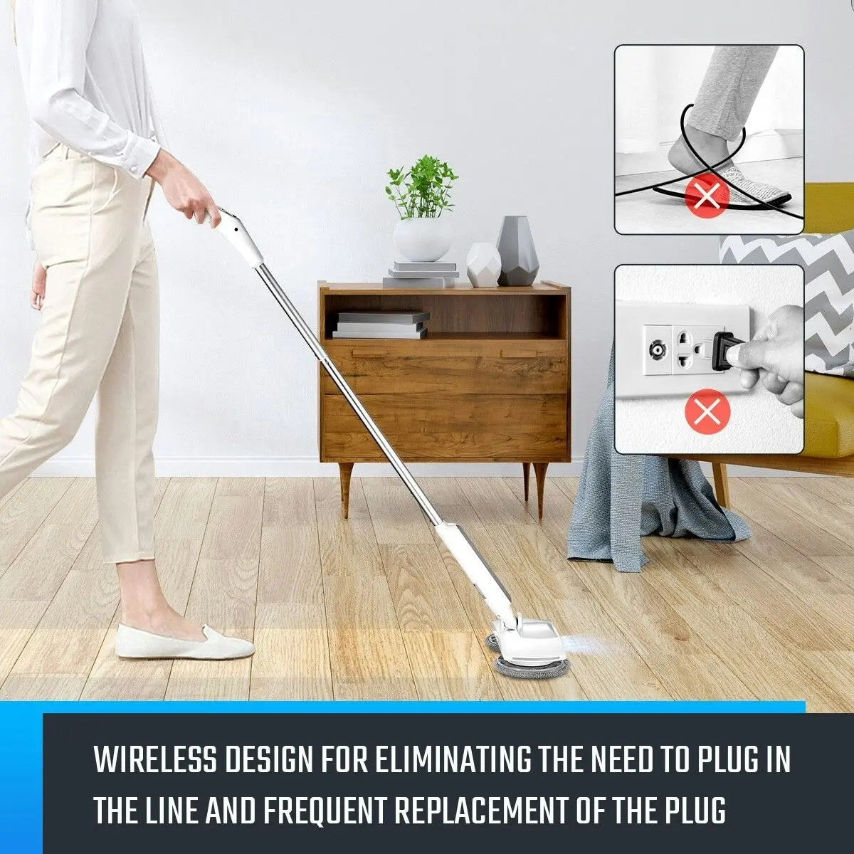 Shogun 4-In-1 Cordless Electric Mop Cleaner Floor Polisher Sweeper Washer Scrubber