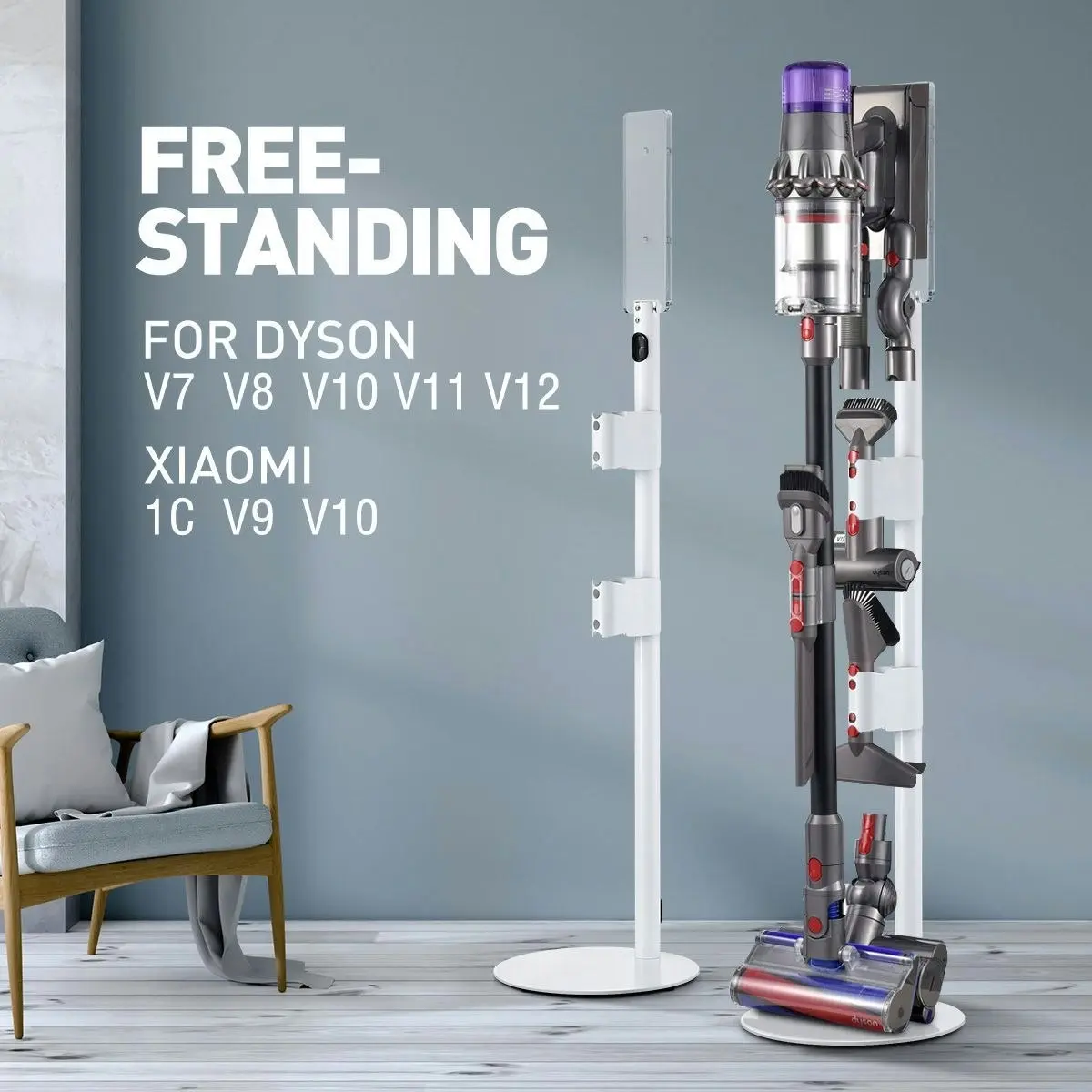 Ausway Vacuum Cleaner Stand Accessory Rack Freestanding Wire Organiser Dyson V7 V8 V10 V12 V15 DC30 DC59 DC62