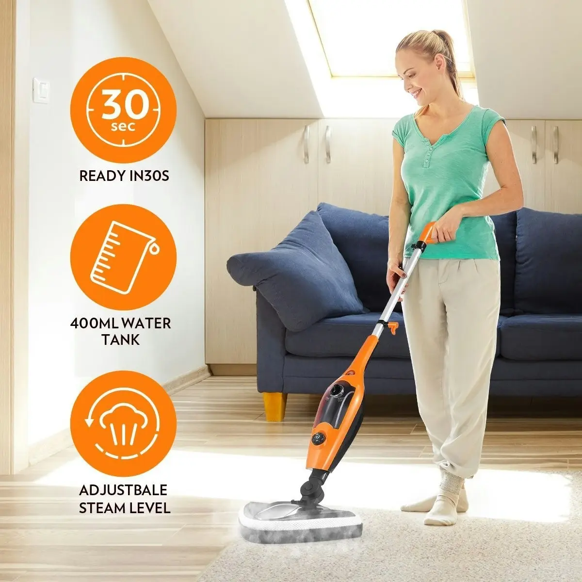 Maxkon 14 in 1 Steam Mop Handheld Steamer with Accessories