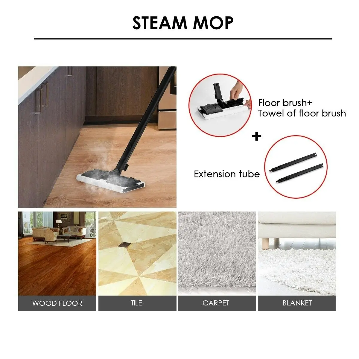 Maxkon  2.1L Steam Cleaner Mop 13 in 1 High Pressure Floor Window Carpet Steamer