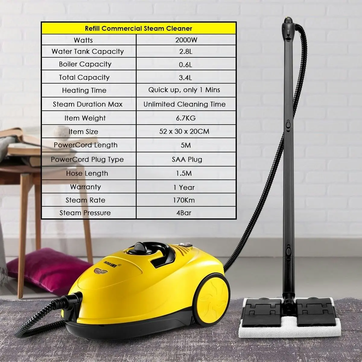 Maxkon  3.4L Powerful Multi Function Steam Cleaner  Commercial or Home Use