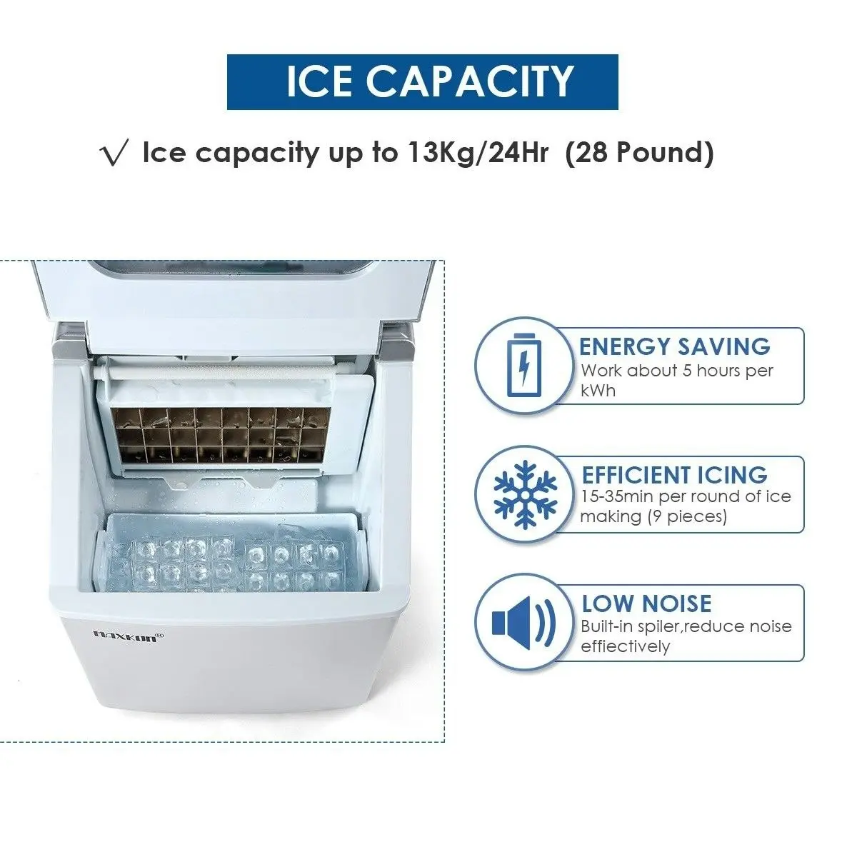 Maxkon  Ice Cube Maker 3.2L