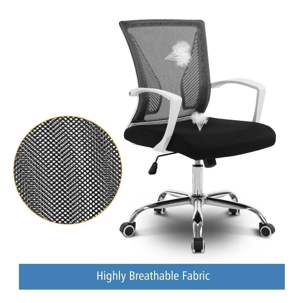 Ausway Ergonomic Mesh Office Chair Computer Work Lumbar Support Armrest Swivel Black