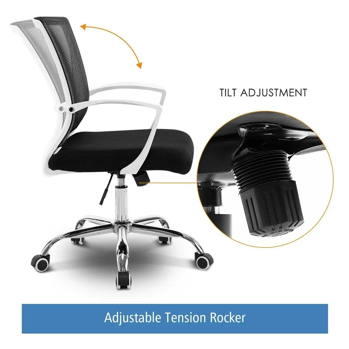 Ausway Ergonomic Mesh Office Chair Computer Work Lumbar Support Armrest Swivel Black