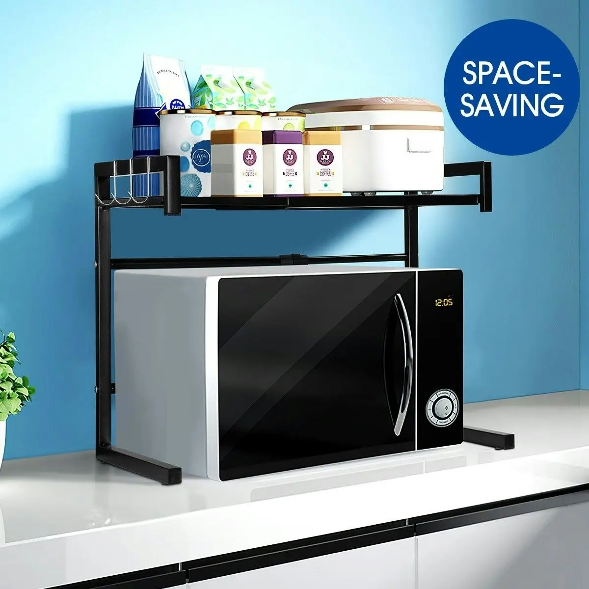 Ausway Kitchen Shelf Microwave Oven Rack Stand Organizer for Utensil Tableware Condiment