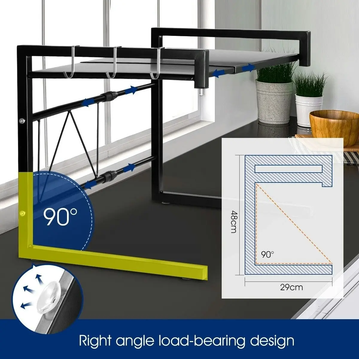 Ausway Kitchen Shelf Microwave Oven Rack Stand Organizer for Utensil Tableware Condiment