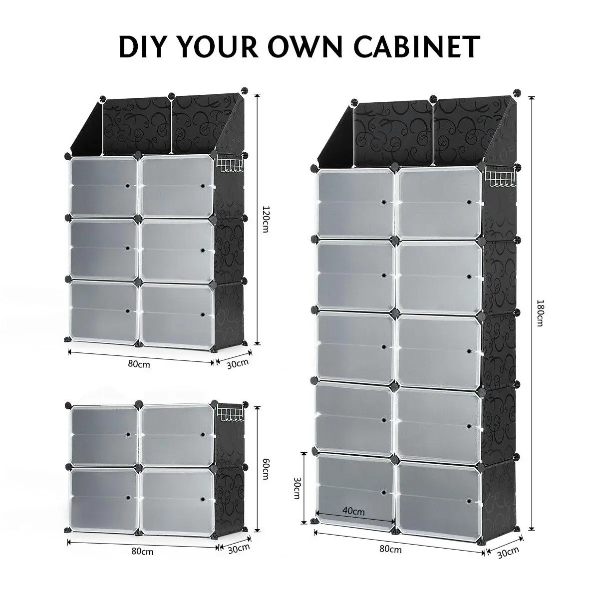 Ausway 40 Pairs Stackable Shoe Storage Box Organiser Cube DIY Shoe Cabinet Rack Shelf 20 Tier Black