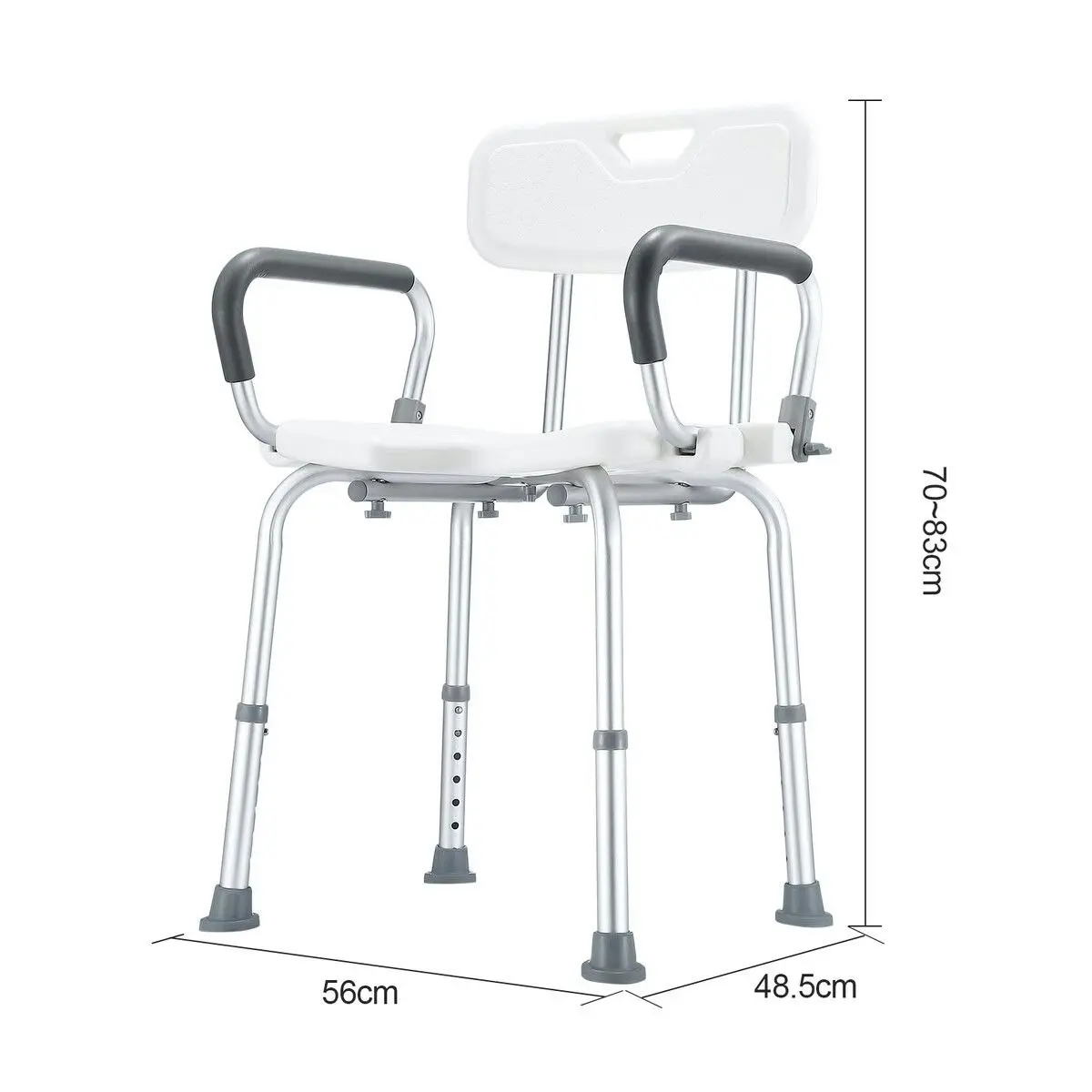 Ausway Shower Chair Seat Bath Stool Adjustable Bathroom Furniture Bathtub Seating Bench for Elderly Disabled with Arms