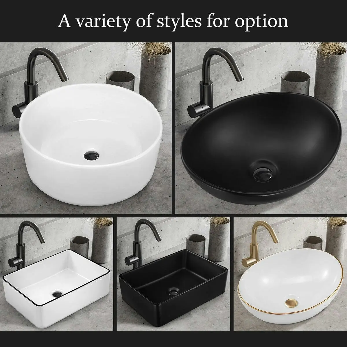 LUXSUITE White Bathroom Sink Vessel Hand Wash Basin Vanity Washing Bowl Above Counter Toilet Bath Countertop Ceramic Modern Round