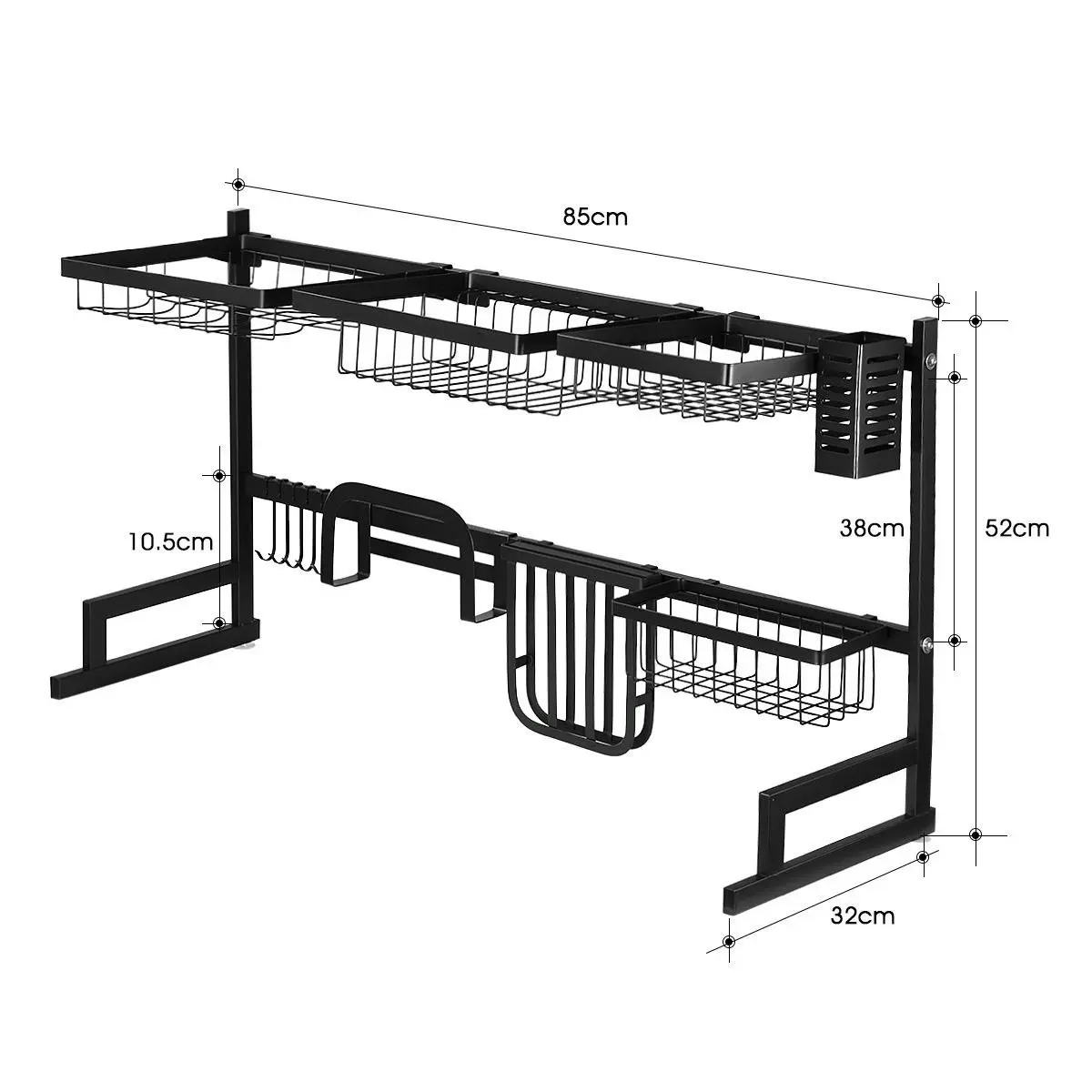 Ausway Multifunctional Kitchen Over Sink Dish Drying Rack Stainless Steel Storage Shelf Organiser