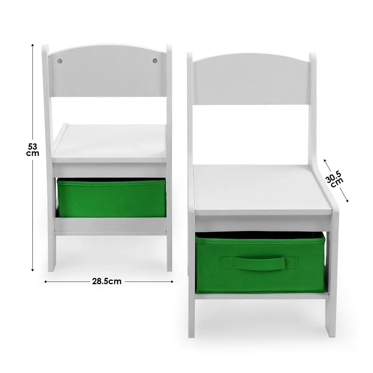 Kidbot  Childrens Lego Table and Chair Set 2 in 1 with Chalkboard Wooden Kids Multifunctional Desk Activity Play Centre