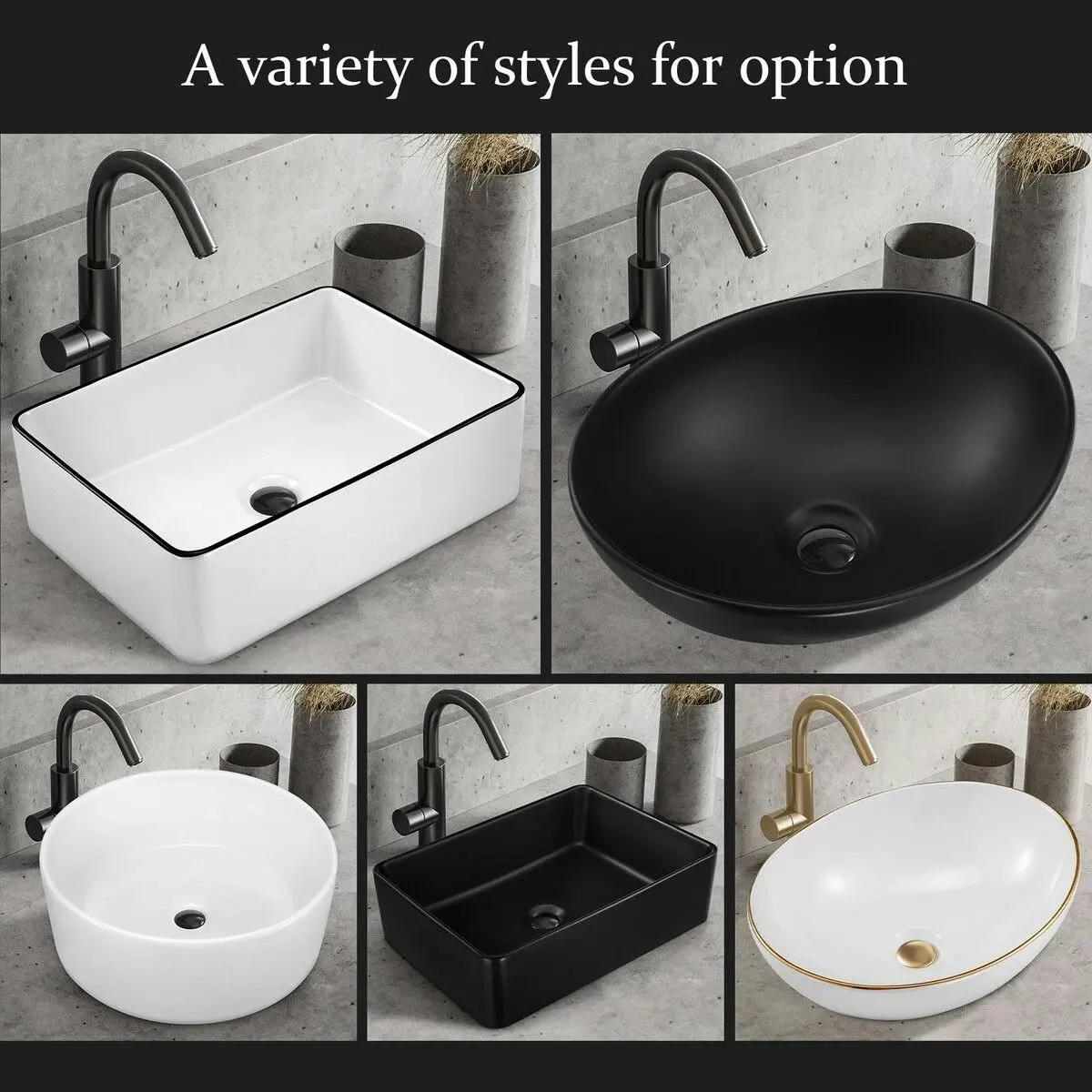 LUXSUITE White Bathroom Sink Vessel Washing Basin Vanity Hand Wash Bowl Above Counter Bath Toilet Countertop Modern Ceramic Rectangle