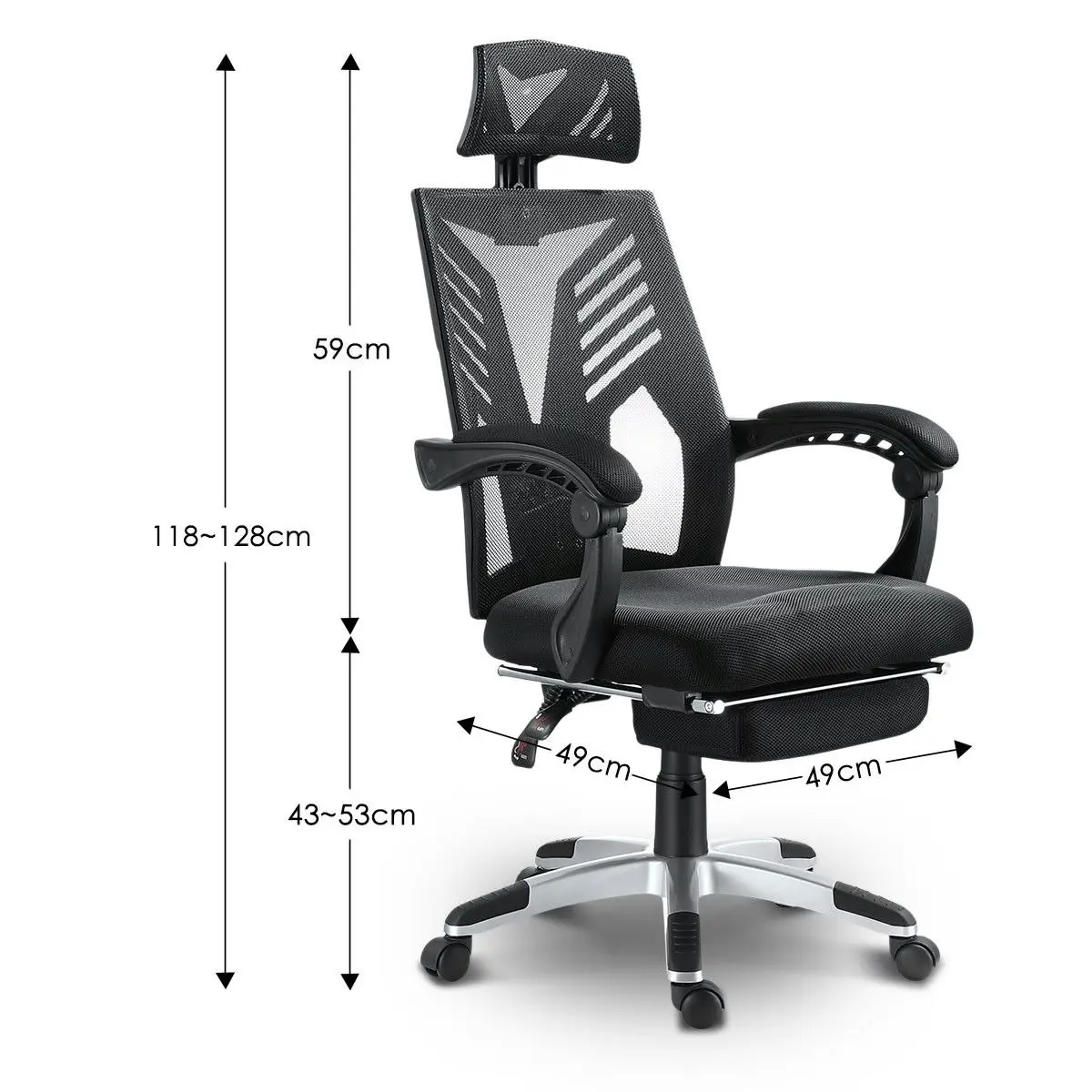 Ausway Executive High Back Mesh Office Computer Chair with Retractable Footrest