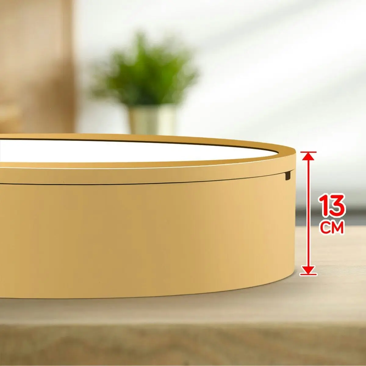 Ausway Bathroom Mirrored Cabinet Medicine Vanity Round Wall Mirror Cupboard with Storage Sliding Door Gold 60cm Diameter