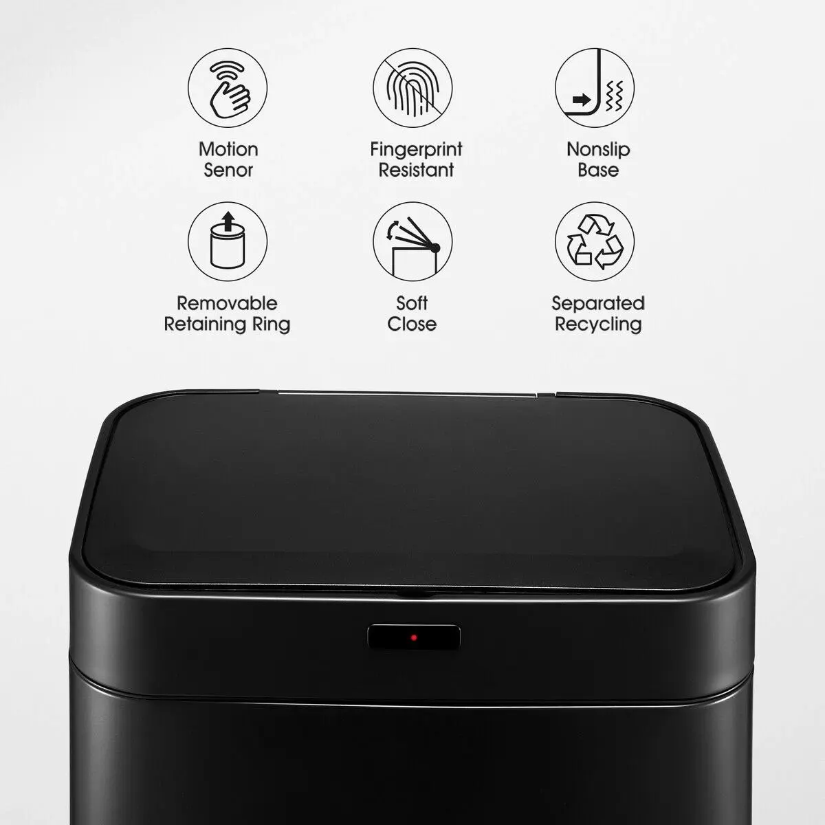 Maxkon Rubbish Bin Recycling 70L Kitchen Waste Trash Can Dust Garbage Pedal Motion Sensor Dual Compartment Stainless Steel Container Household