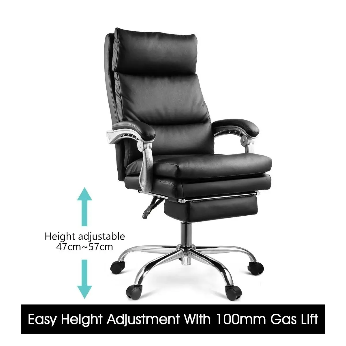 Neader Deluxe Adjustable Ergonomic PU Leather Office Chair with Footrest