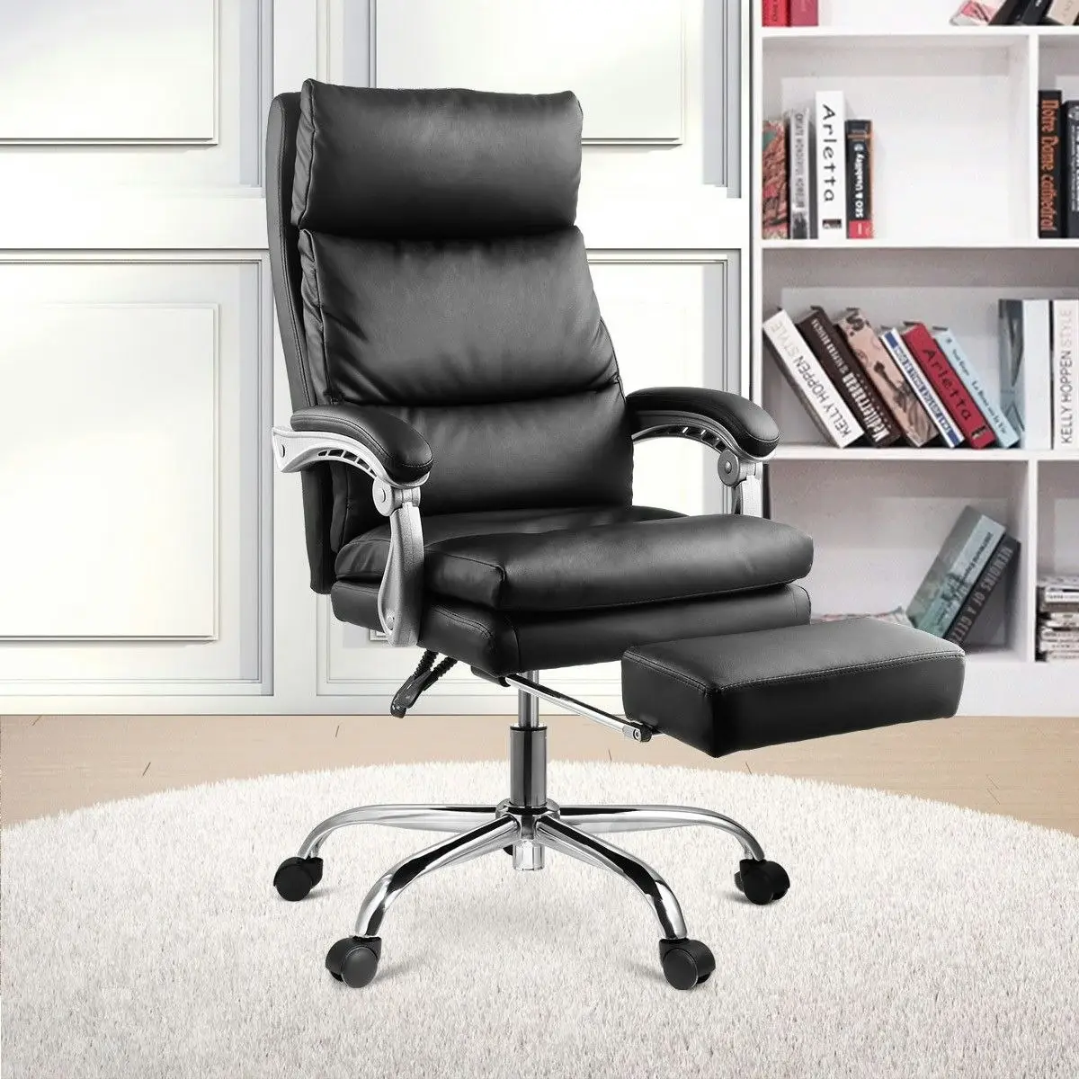 Neader Deluxe Adjustable Ergonomic PU Leather Office Chair with Footrest