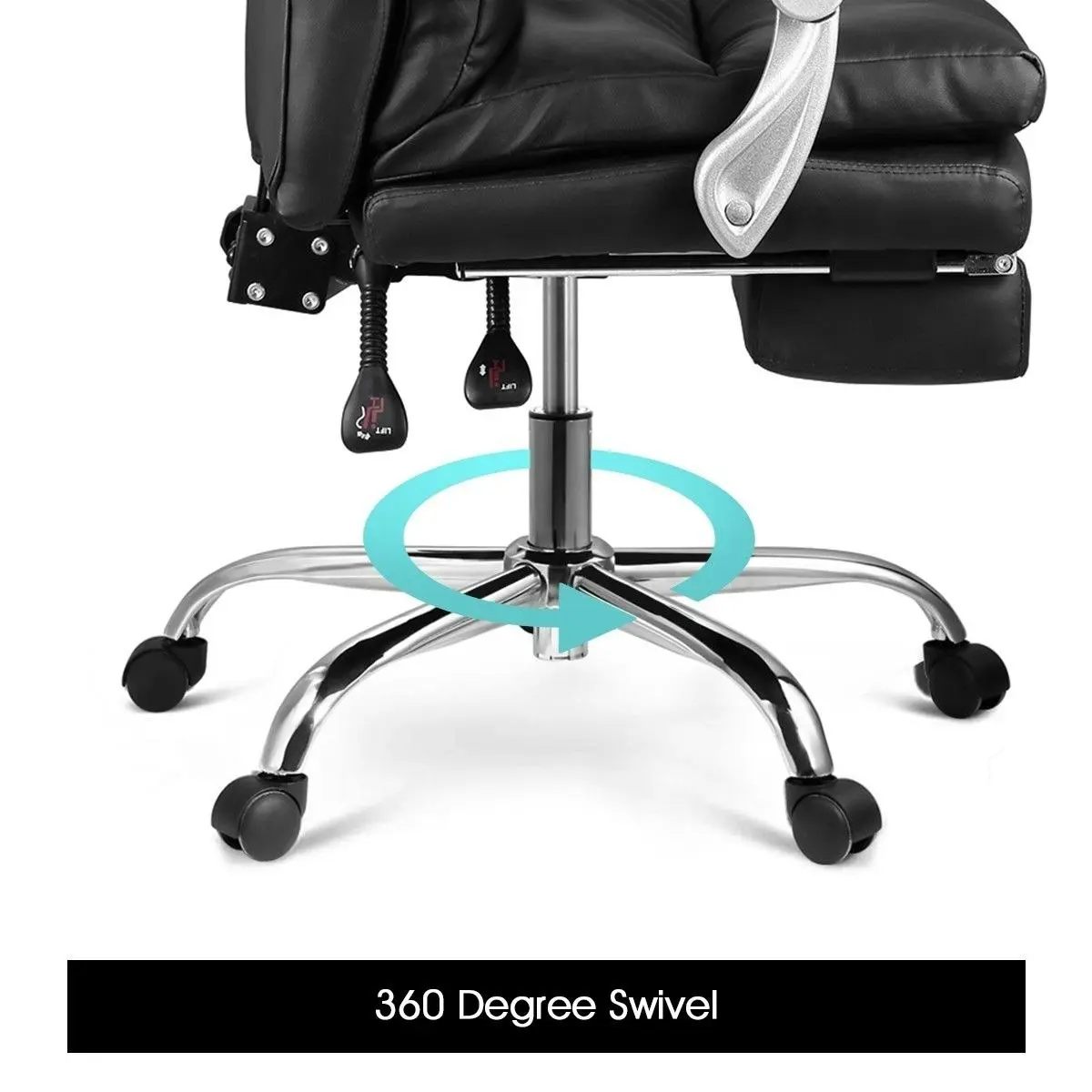 Neader Deluxe Adjustable Ergonomic PU Leather Office Chair with Footrest