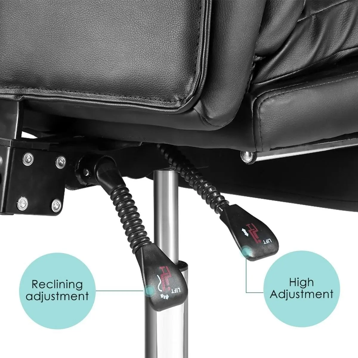 Neader Deluxe Adjustable Ergonomic PU Leather Office Chair with Footrest