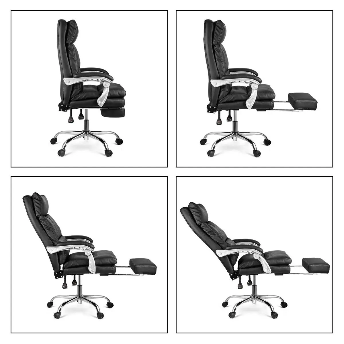 Neader Deluxe Adjustable Ergonomic PU Leather Office Chair with Footrest