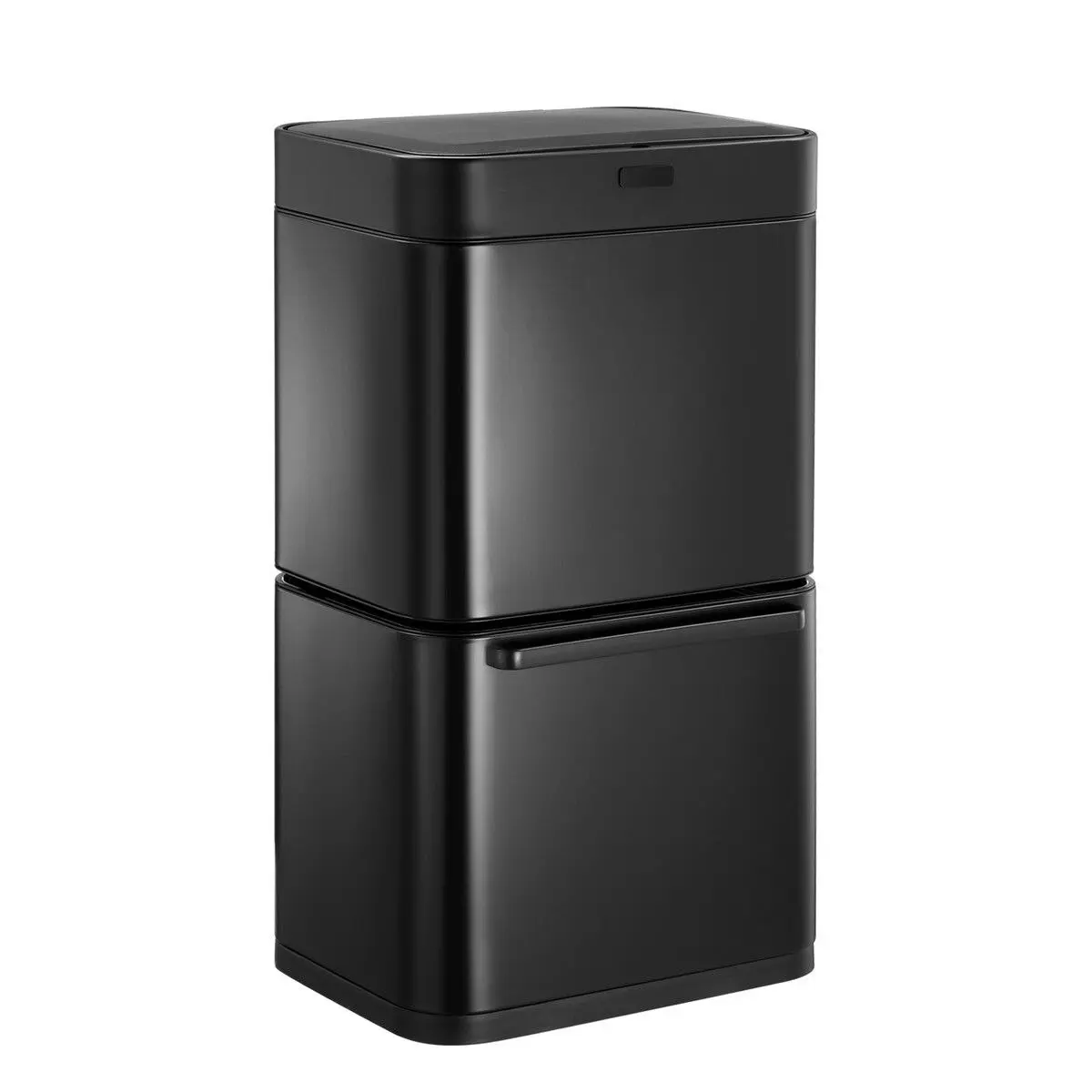 Maxkon Dual Rubbish Bin Recycling 80L Kitchen Waste Dust Garbage Trash Can Motion Sensor Stainless Steel Household Container Black