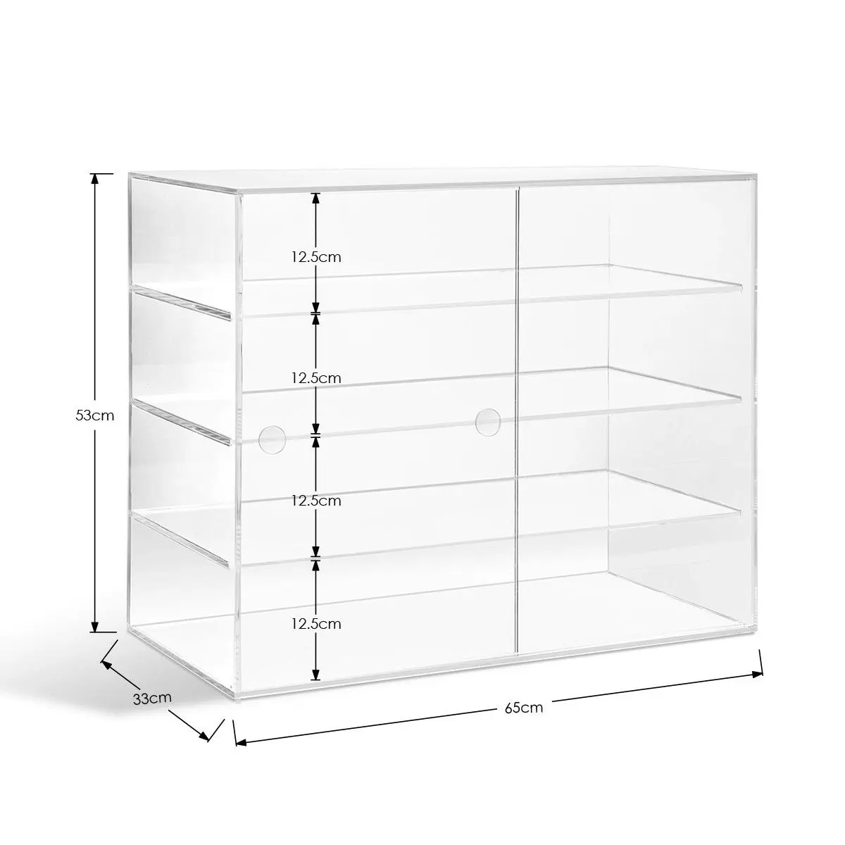 Ausway Large Acrylic Bakery Cake Display Cabinet Donuts Cupcake Pastries 4-Tier  5mm Thick